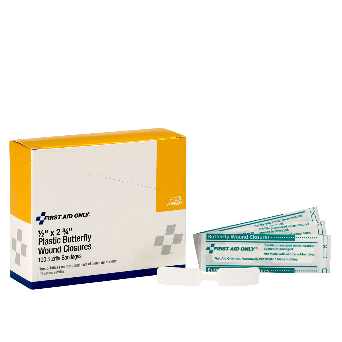 Butterfly Closure Strip - Box of 100 - 1-120L Elite First Aid Kits - US Made