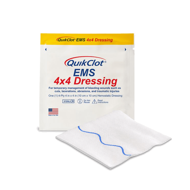 QuikClot EMS 4’’ X Dressing - 410 Elite First Aid Kits
