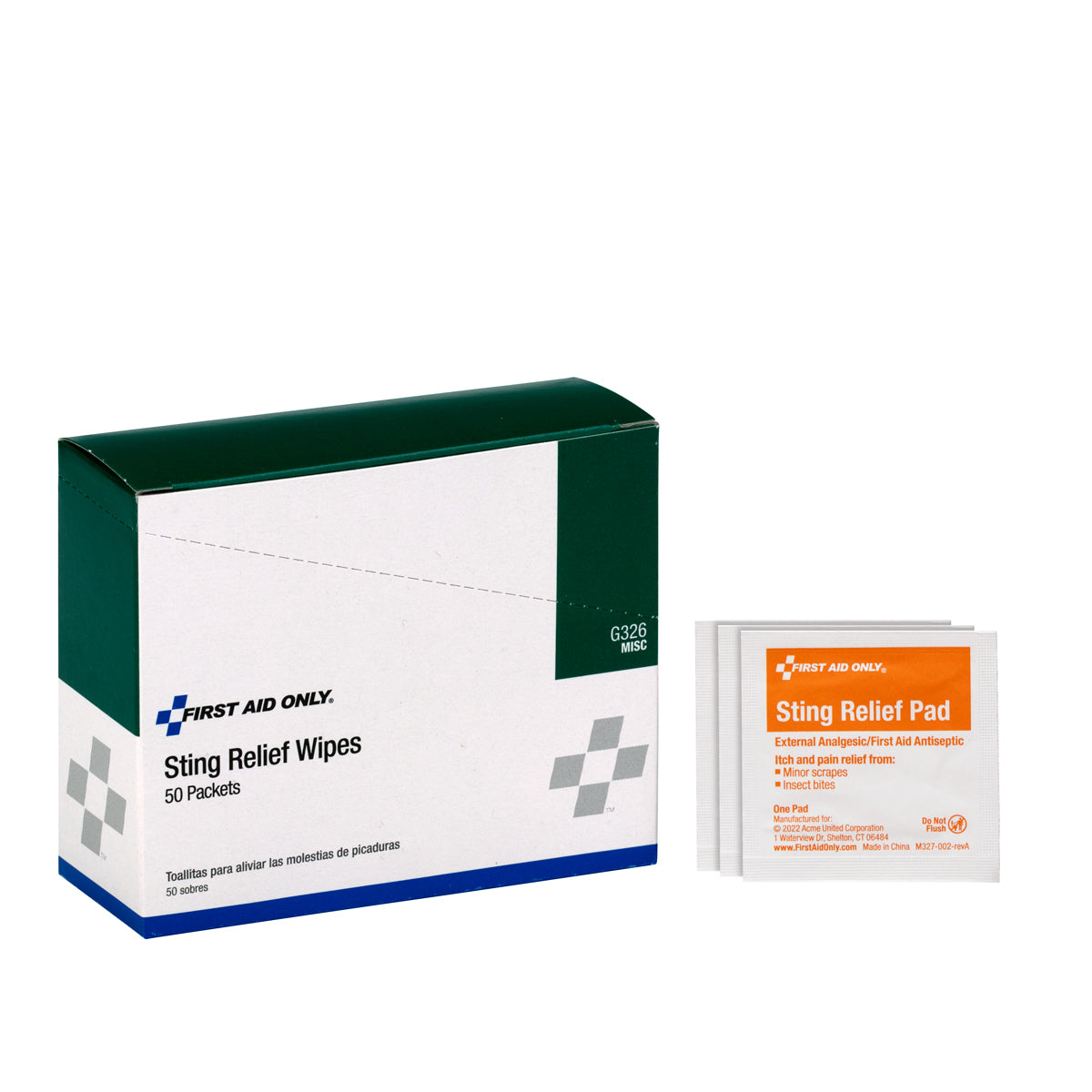 Sting Relief Wipes - Box of 50 - G326 Elite First Aid Kits - US Made