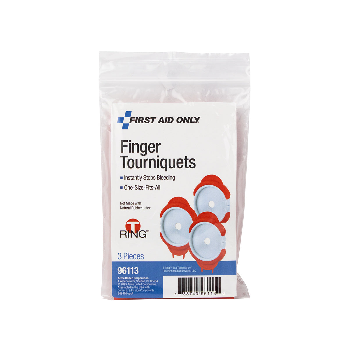 T Ring Finger Tourniquets 3 Pack - 96113 Elite First Aid Kits