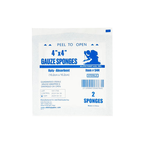 4’’x4’’ Sponge Gauze 544 Elite First Aid Kits US Made