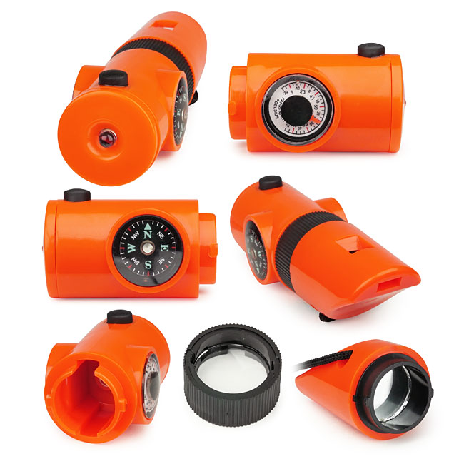 7 in 1 Orange Emergency Whistle 815 Elite First Aid Kits