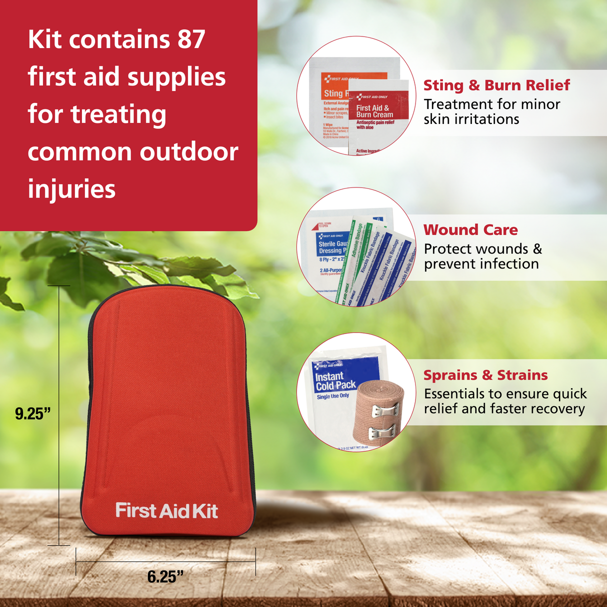 Pac Kit 87 Piece Grab & Go Adventure First Aid Kits 96086 Elite