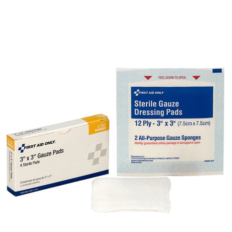 Sponge Gauze 3’’x3’’ 8/Box 542 Elite First Aid Kits US Made