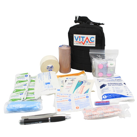 ViTac Basic Vehicle First Aid Kit Black VT431B Elite Kits