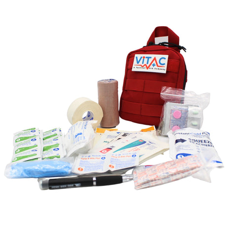 ViTac Basic Vehicle First Aid Kit Red VT431R Elite Kits
